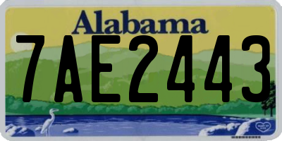 AL license plate 7AE2443