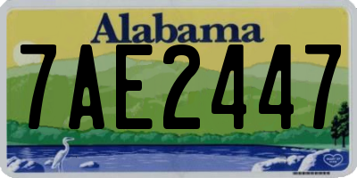 AL license plate 7AE2447
