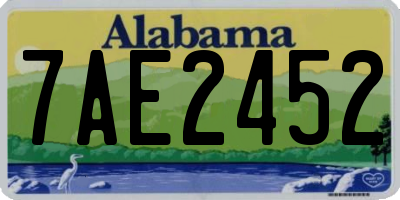 AL license plate 7AE2452