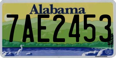 AL license plate 7AE2453