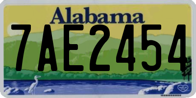 AL license plate 7AE2454