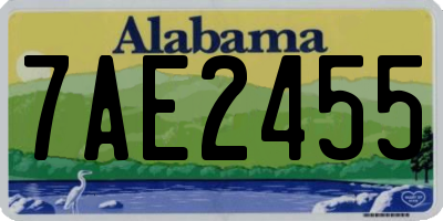 AL license plate 7AE2455