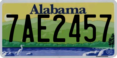 AL license plate 7AE2457