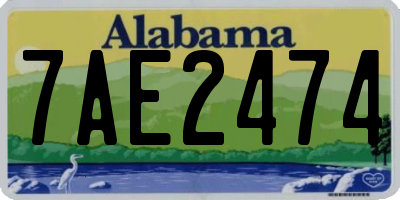 AL license plate 7AE2474