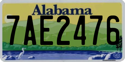 AL license plate 7AE2476