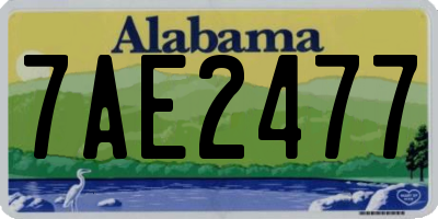 AL license plate 7AE2477