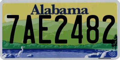 AL license plate 7AE2482