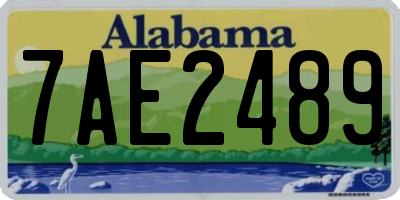AL license plate 7AE2489