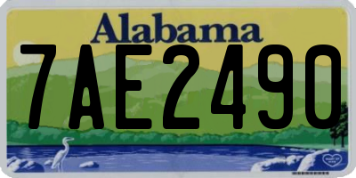 AL license plate 7AE2490