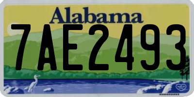 AL license plate 7AE2493