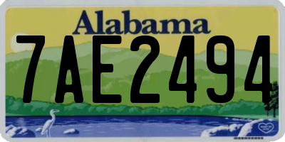AL license plate 7AE2494