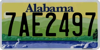 AL license plate 7AE2497