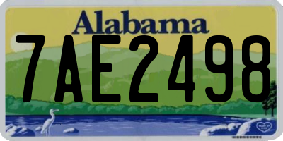 AL license plate 7AE2498