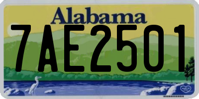 AL license plate 7AE2501