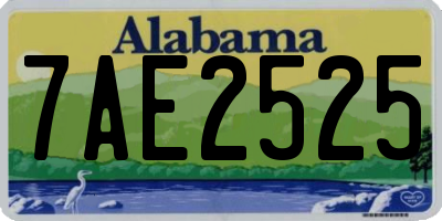 AL license plate 7AE2525