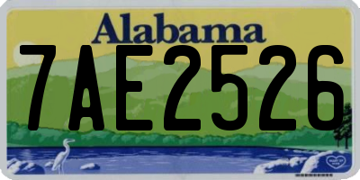 AL license plate 7AE2526
