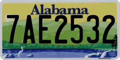 AL license plate 7AE2532