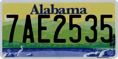 AL license plate 7AE2535