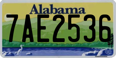 AL license plate 7AE2536