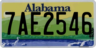 AL license plate 7AE2546