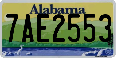 AL license plate 7AE2553