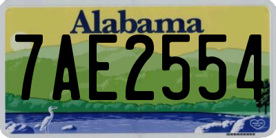 AL license plate 7AE2554