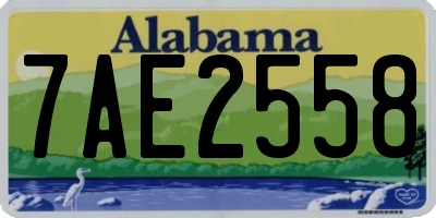 AL license plate 7AE2558