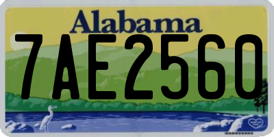 AL license plate 7AE2560