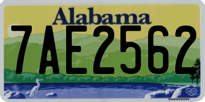 AL license plate 7AE2562