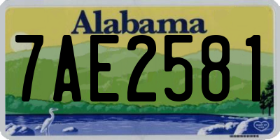 AL license plate 7AE2581