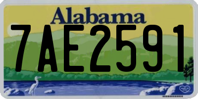 AL license plate 7AE2591