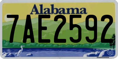AL license plate 7AE2592
