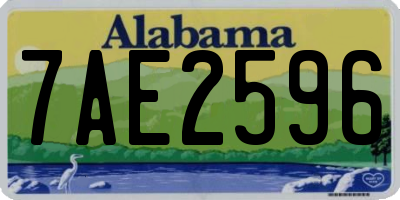 AL license plate 7AE2596