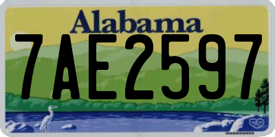 AL license plate 7AE2597