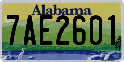 AL license plate 7AE2601