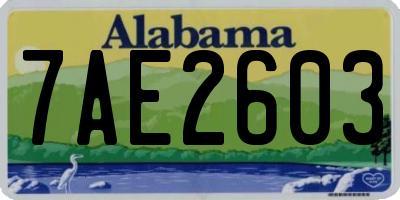 AL license plate 7AE2603