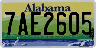 AL license plate 7AE2605