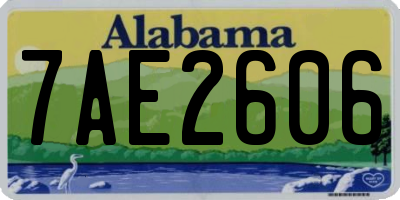 AL license plate 7AE2606