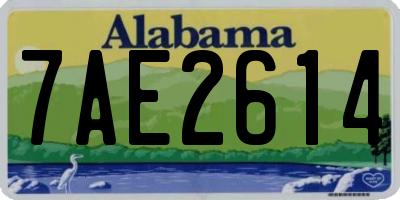 AL license plate 7AE2614