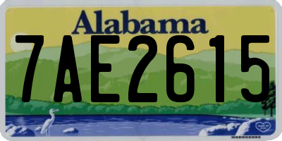 AL license plate 7AE2615