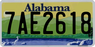 AL license plate 7AE2618
