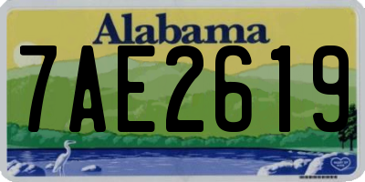AL license plate 7AE2619