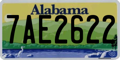 AL license plate 7AE2622
