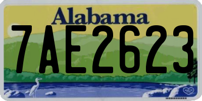 AL license plate 7AE2623