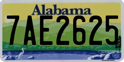 AL license plate 7AE2625