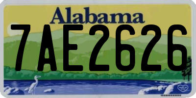 AL license plate 7AE2626