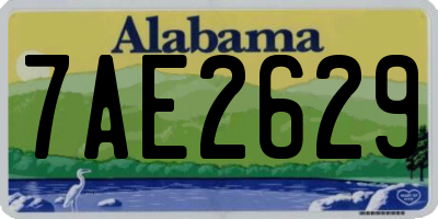 AL license plate 7AE2629