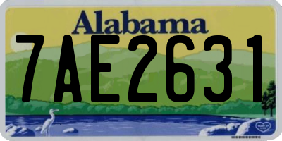 AL license plate 7AE2631