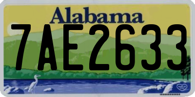 AL license plate 7AE2633