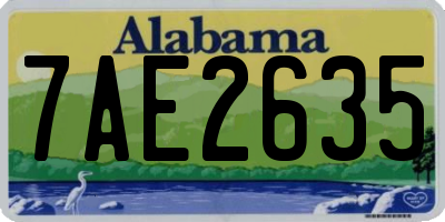 AL license plate 7AE2635
